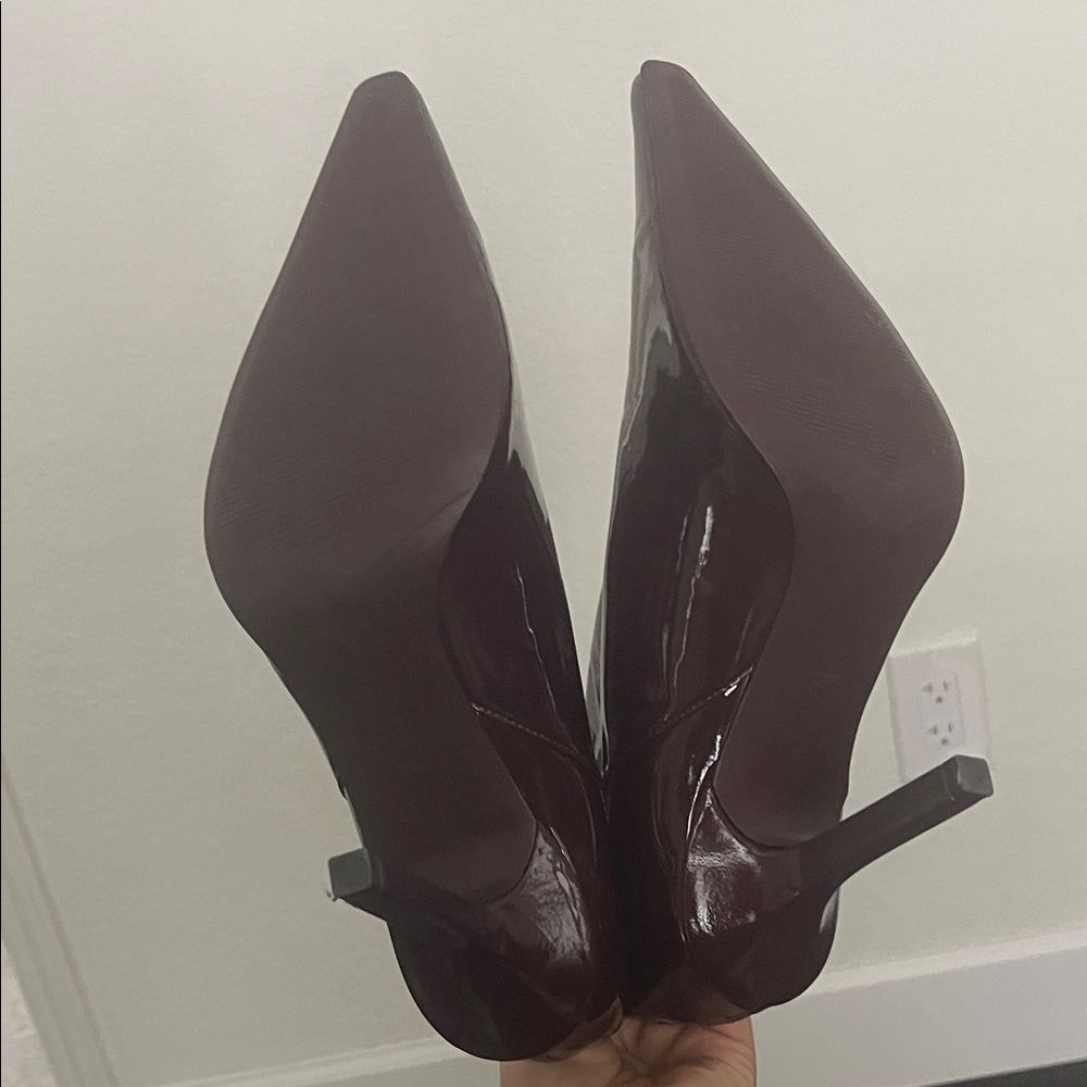 ZARA Glossy Burgundy Boots (42) - Picture 6 of 8